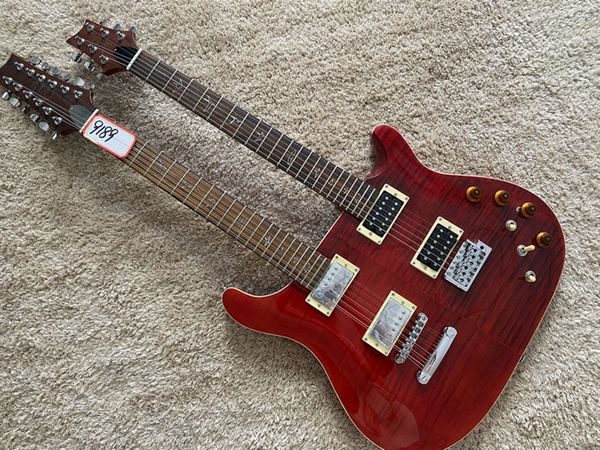 custom 12 string and 6 string double head double neck maple tiger print professional electric guitar
custom 12 string and 6 string double head double neck maple tiger print professional electric guitar