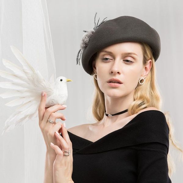 stingy brim hats lady fedoras hat girls woolen dome cap female flower make up party autumn and winter leisure adjust a05, Blue;gray
stingy brim hats lady fedoras hat girls woolen dome cap female flower make up party autumn and winter leisure adjust a05, Blue;gray
