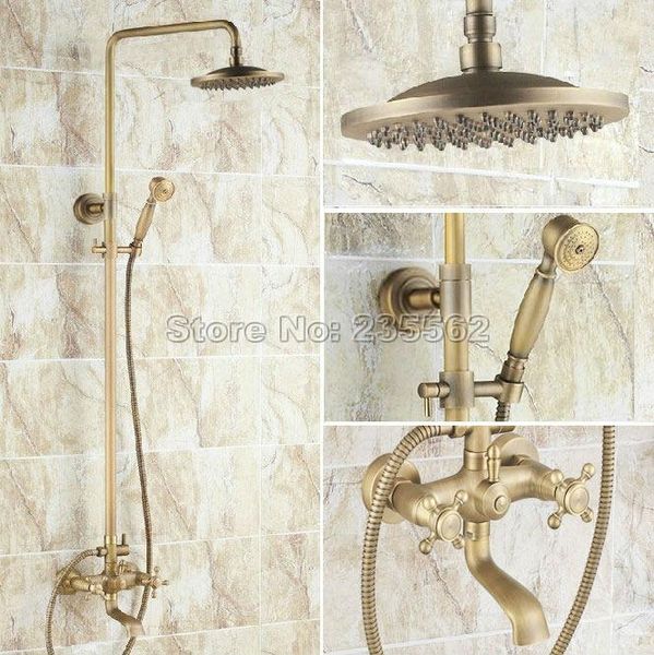 antique brass 8 "rain shower faucet bathroom set wall mounted w/ hand sprayer & cold water mixer tap crs024 sets
antique brass 8 "rain shower faucet bathroom set wall mounted w/ hand sprayer & cold water mixer tap crs024 sets
