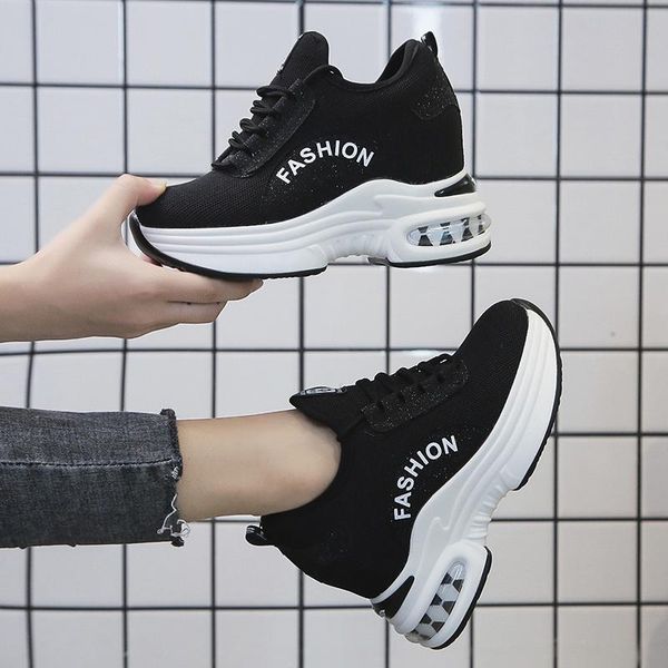dress shoes 2021 fashion women platform casual mesh breathable wedge heels cm autumn thick sole height increasing sneakers, Black
dress shoes 2021 fashion women platform casual mesh breathable wedge heels cm autumn thick sole height increasing sneakers, Black