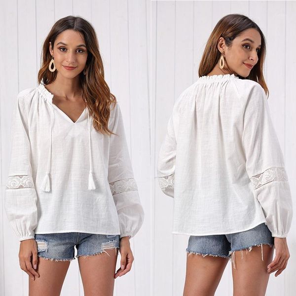 women lantern long sleeve blouse shirt boho beach v neck tassel loose causal white blouses women's & shirts
women lantern long sleeve blouse shirt boho beach v neck tassel loose causal white blouses women's & shirts