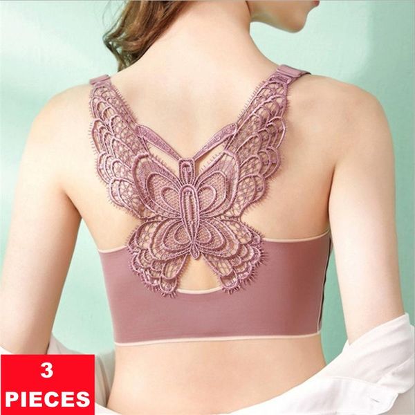 bras 3pcs butterfly beauty back women bra plus size large bralette seamless push up wireless underwear, Red;black
bras 3pcs butterfly beauty back women bra plus size large bralette seamless push up wireless underwear, Red;black