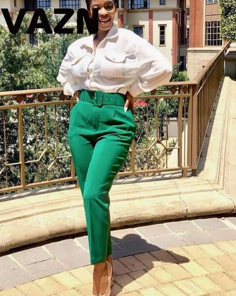 women's pants & capris vazn 2021 spring lady 5 colors solid ankle-length straight high waist sashes young daily, Black;white
women's pants & capris vazn 2021 spring lady 5 colors solid ankle-length straight high waist sashes young daily, Black;white