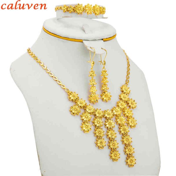 jewelry sets ethiopian gold color small flowers arab/african party gifts necklace/earring for women/girls, Black
jewelry sets ethiopian gold color small flowers arab/african party gifts necklace/earring for women/girls, Black