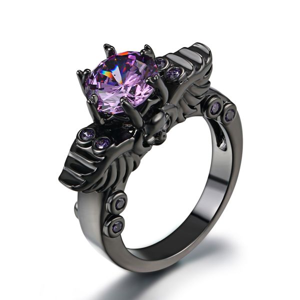 european luxury retro black copper skull ring for men high-grade purple zircon rings jewelry for women gift, Golden;silver
european luxury retro black copper skull ring for men high-grade purple zircon rings jewelry for women gift, Golden;silver