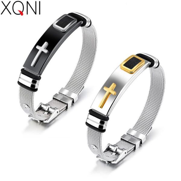 charm bracelets xqni casual stripe black/gold man bangle fashion mesh strap band stainless steel cross design men jewelry gift accessories, Golden;silver
charm bracelets xqni casual stripe black/gold man bangle fashion mesh strap band stainless steel cross design men jewelry gift accessories, Golden;silver