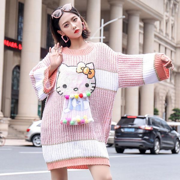 women's sweaters autumn and winter 2021ma'am, fashion round neck fleece net red sweater, casual loose, lovely letter long knitting, White;black
women's sweaters autumn and winter 2021ma'am, fashion round neck fleece net red sweater, casual loose, lovely letter long knitting, White;black