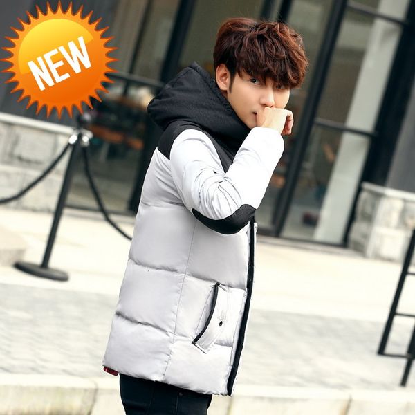 winter men's hooded down jackets fashion color patchwork thick white duck coat male breathable windproof warm outwear top, Black
winter men's hooded down jackets fashion color patchwork thick white duck coat male breathable windproof warm outwear top, Black