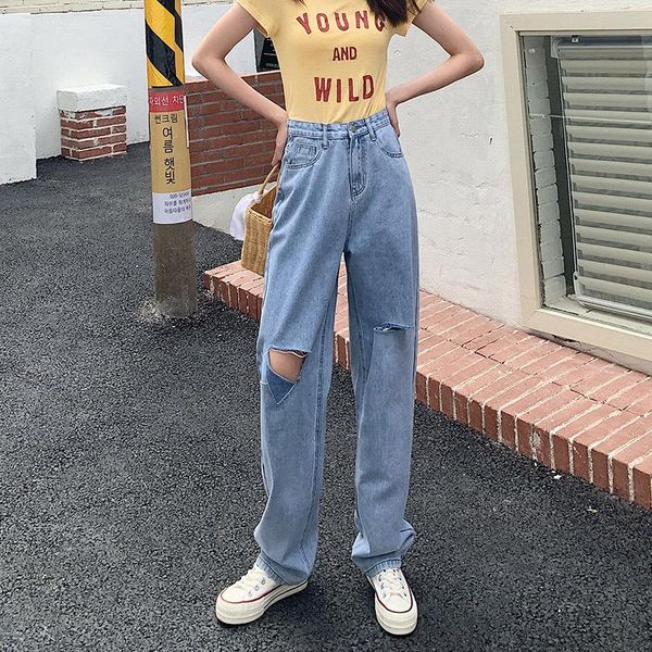 women's jeans summer autumn womens ripped washed mom thin loose high waist wide leg straight mopping pants long casual trousers, Blue
women's jeans summer autumn womens ripped washed mom thin loose high waist wide leg straight mopping pants long casual trousers, Blue