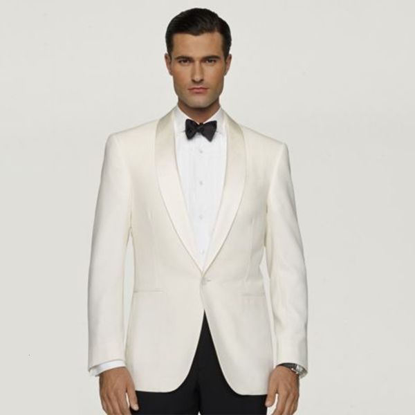 men's suits & blazers ivory tuxedo jacket,custom made 1 button shawl lapel jacket and black pants,tailor wedding for men, White;black
men's suits & blazers ivory tuxedo jacket,custom made 1 button shawl lapel jacket and black pants,tailor wedding for men, White;black