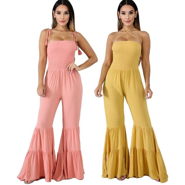 women's jumpsuits & rompers sleeveless jumpsuit women 2021 summer spaghetti strap female flare long beach boho playsuits overalls, Black;white
women's jumpsuits & rompers sleeveless jumpsuit women 2021 summer spaghetti strap female flare long beach boho playsuits overalls, Black;white