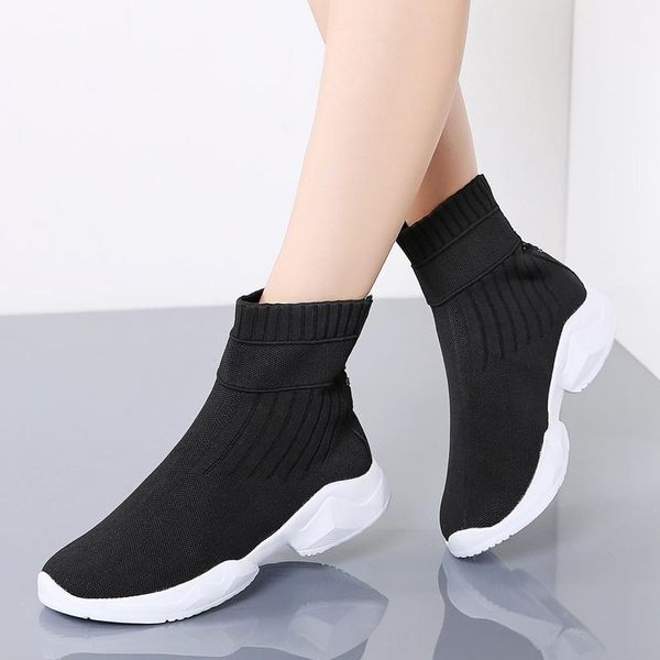 women's high sock boots slip on winter warm sneakers zapatos de mujer walking jogging loafers comfortable womens shoes plush, Black
women's high sock boots slip on winter warm sneakers zapatos de mujer walking jogging loafers comfortable womens shoes plush, Black