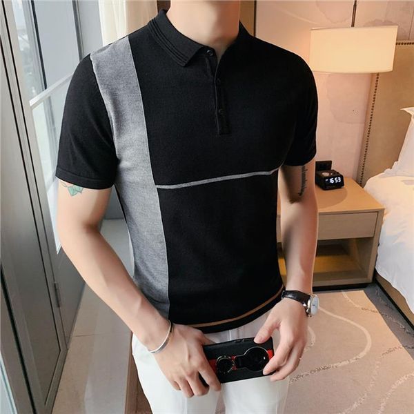 spliced design men polos stretched shirt clothes spring summer slim fit casual short sleeve knitted homme, White;black
spliced design men polos stretched shirt clothes spring summer slim fit casual short sleeve knitted homme, White;black