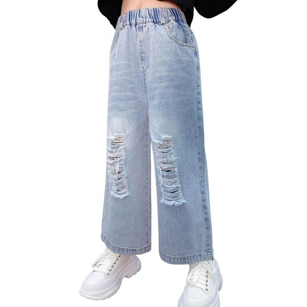 trousers children pants 2021 autumn girls ripped jeans teenage kids casual loose wide leg denim fashion streetwear, Blue
trousers children pants 2021 autumn girls ripped jeans teenage kids casual loose wide leg denim fashion streetwear, Blue
