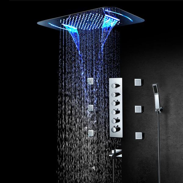 luxurious shower system 580Ã380mm led head bathroom faucets thermostatic concealed mixer embedded ceiling rain kit sets
luxurious shower system 580Ã380mm led head bathroom faucets thermostatic concealed mixer embedded ceiling rain kit sets