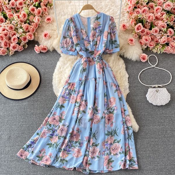 summer bohemian floral long dress for women v-neck short sleeve high waist a-line big swing vestido casual blue robe 2021, Black;gray
summer bohemian floral long dress for women v-neck short sleeve high waist a-line big swing vestido casual blue robe 2021, Black;gray