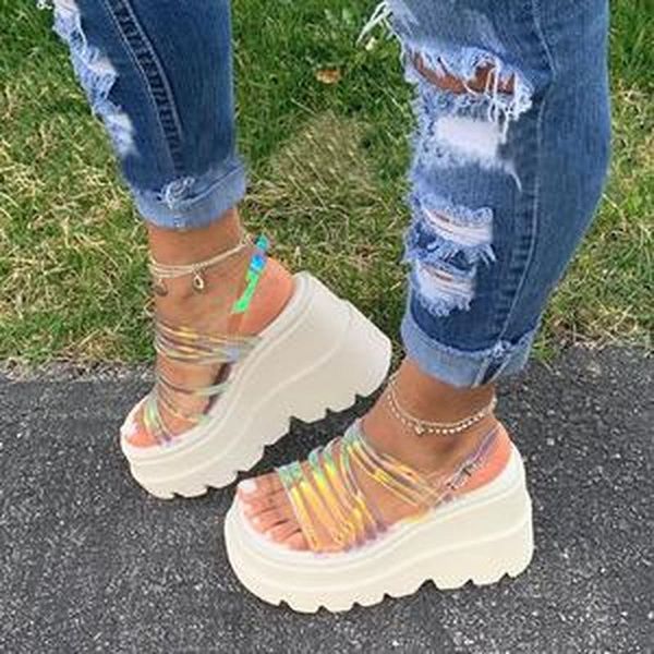 dress shoes women summer high heels sandals platform woman pvc gladiator party clear accrossing sandalias mujer sapato feminino n456, Black
dress shoes women summer high heels sandals platform woman pvc gladiator party clear accrossing sandalias mujer sapato feminino n456, Black