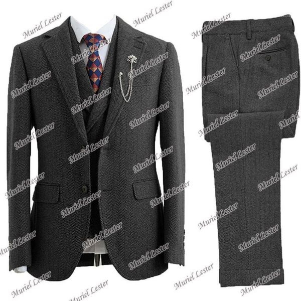 men's suits & blazers grey herringbone men sutis formal wedding tuxedos smoking business blazer+vest+pants groom wear custom made traje, White;black
men's suits & blazers grey herringbone men sutis formal wedding tuxedos smoking business blazer+vest+pants groom wear custom made traje, White;black