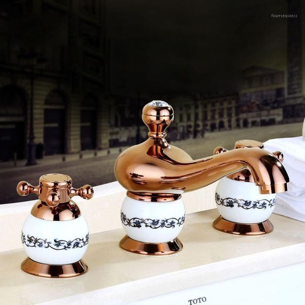 bathroom sink faucets luxury widespread 3 holes basin faucet deck mount two handles mixer taps goled /rose gold/antique brass1
bathroom sink faucets luxury widespread 3 holes basin faucet deck mount two handles mixer taps goled /rose gold/antique brass1