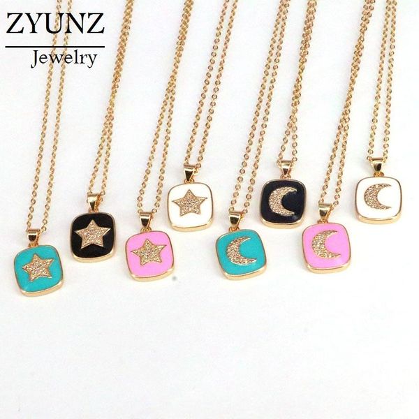 pendant necklaces 5pcs, sweet cz moon star enamel necklace simple square delicate creative jewelry, Silver
pendant necklaces 5pcs, sweet cz moon star enamel necklace simple square delicate creative jewelry, Silver