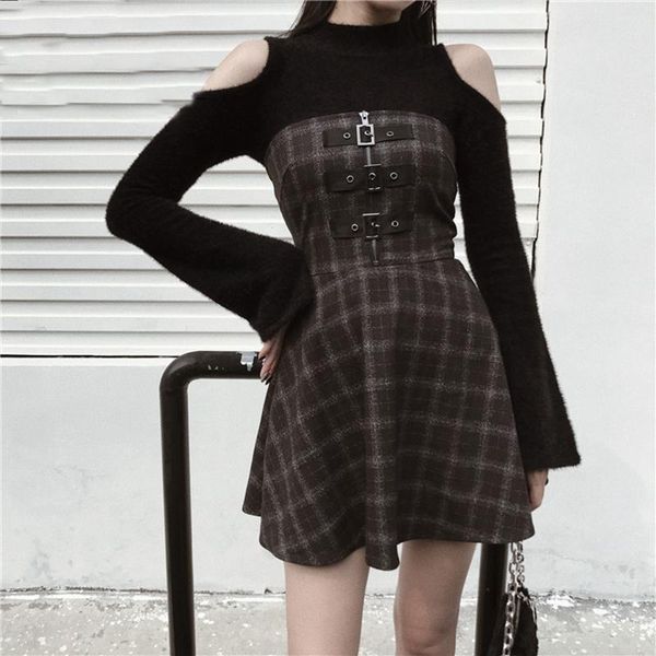 casual dresses 2021 harajuku punk women black grey plaid mini gothic vestidos sleeveless streetwear girls hip hop jurken, Black;gray
casual dresses 2021 harajuku punk women black grey plaid mini gothic vestidos sleeveless streetwear girls hip hop jurken, Black;gray