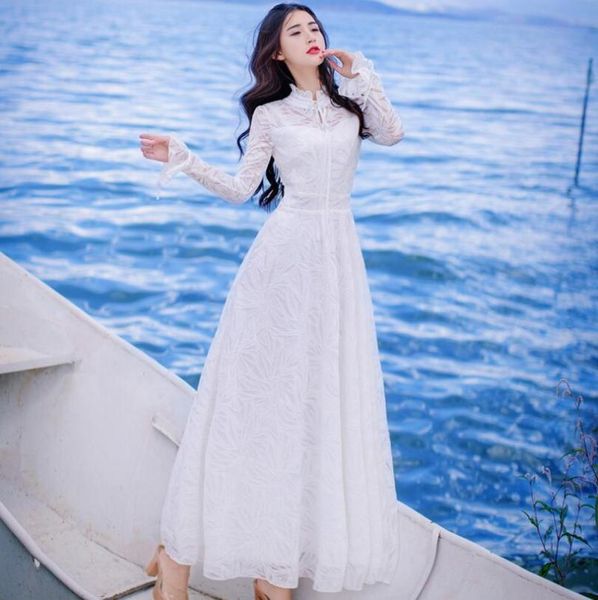 casual dresses 2021 spring ladies' flare sleeve embroidered lace hollow out dress high waist long robe vestidos s1910, Black;gray
casual dresses 2021 spring ladies' flare sleeve embroidered lace hollow out dress high waist long robe vestidos s1910, Black;gray