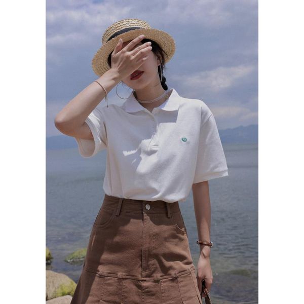women's polos oyanxi thin collar embroidered knitted fir short sleeve summer 2021 design t-shirt top, White
women's polos oyanxi thin collar embroidered knitted fir short sleeve summer 2021 design t-shirt top, White