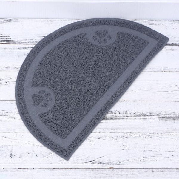 pet semicircle cat litter mat place supplies (gray) beds & furniture 
pet semicircle cat litter mat place supplies (gray) beds & furniture