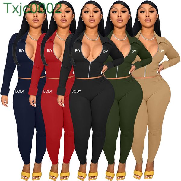women tracksuits two piece set designer slim new body letter embroidered lapel zipper pants ladies sportwear 5 colours, Gray
women tracksuits two piece set designer slim new body letter embroidered lapel zipper pants ladies sportwear 5 colours, Gray