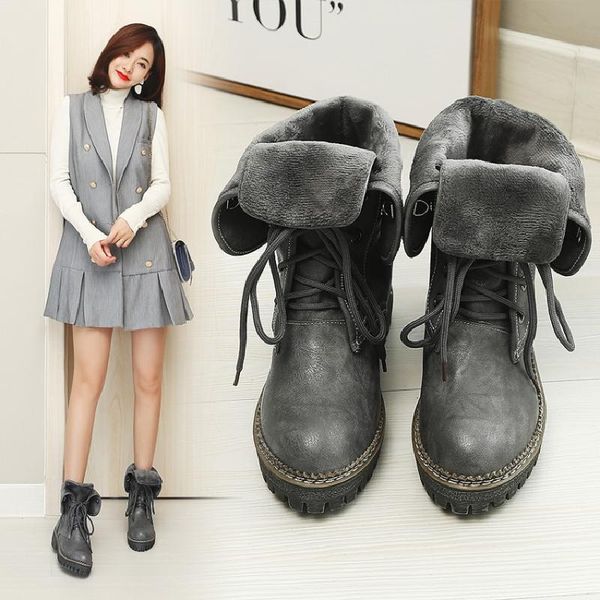 boots autumn and winter in the tube with women's round head cross straps low heel plus velvet stitching pu, Black
boots autumn and winter in the tube with women's round head cross straps low heel plus velvet stitching pu, Black