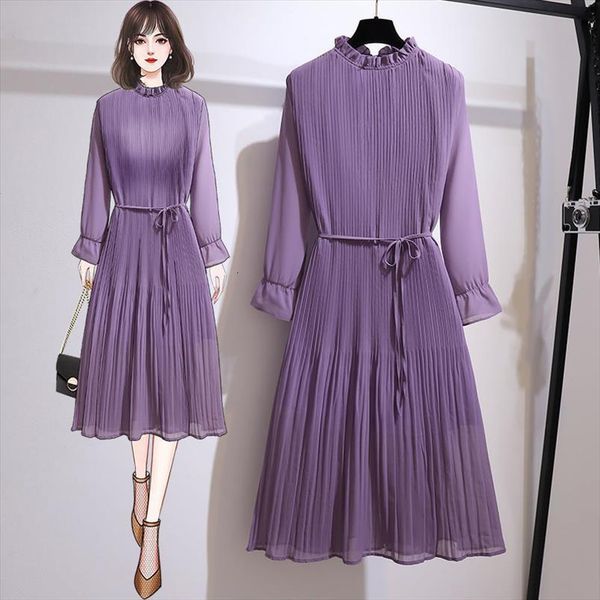 spring plus size chiffon womens dress with long sleeves casual and relaxe, Black;gray
spring plus size chiffon womens dress with long sleeves casual and relaxe, Black;gray