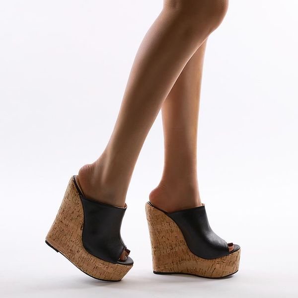 slippers simple slope heel splicing super high heels women's 2021 plus35-42 peep toes black wood grain shoes pu sandals
slippers simple slope heel splicing super high heels women's 2021 plus35-42 peep toes black wood grain shoes pu sandals