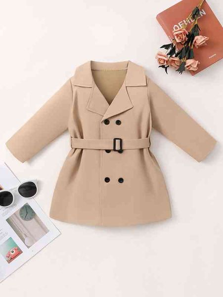 baby double breasted belted coat she, Blue;gray