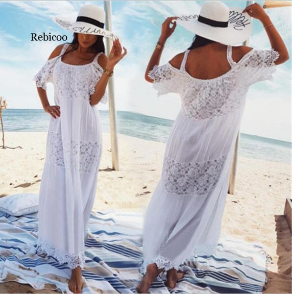 cotton patchwork lace beach dress long cover up vestido bathing suit ups plage sarong robe de tunic women's swimwear, White;black
cotton patchwork lace beach dress long cover up vestido bathing suit ups plage sarong robe de tunic women's swimwear, White;black