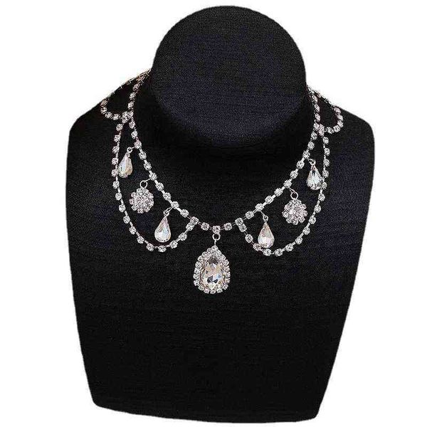 fashion french diamond clavicle chain water drop pendant hollow necktie necklace chocker party accessories fashion, Silver
fashion french diamond clavicle chain water drop pendant hollow necktie necklace chocker party accessories fashion, Silver