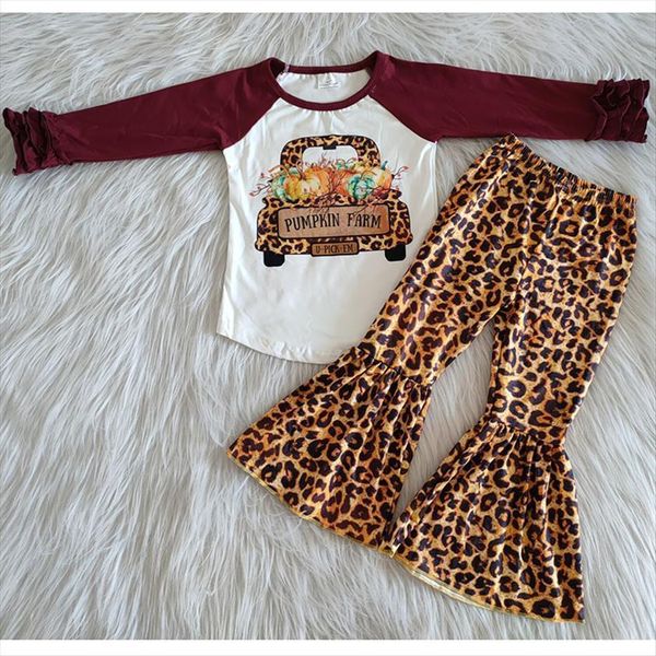 wholesale baby girl thanksgiving clothing ruffle long sleeve pumpkin farm car shirt leopard bells pants set kid outfit clothes, White
wholesale baby girl thanksgiving clothing ruffle long sleeve pumpkin farm car shirt leopard bells pants set kid outfit clothes, White