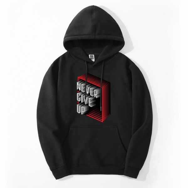 men's hoodies & sweatshirts never give up letter print funny cool winter mens hip hop hoodie loose sportswear fitness hoody, Black
men's hoodies & sweatshirts never give up letter print funny cool winter mens hip hop hoodie loose sportswear fitness hoody, Black