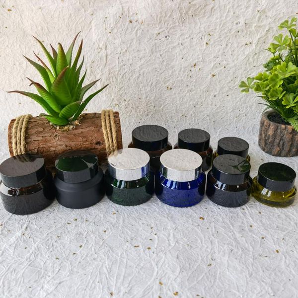 storage bottles & jars empty /15/30/50g color glass refillable cosmetic jar with lid cap pot eye shadow face cream container
storage bottles & jars empty /15/30/50g color glass refillable cosmetic jar with lid cap pot eye shadow face cream container