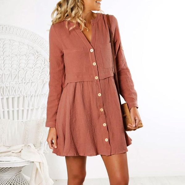 casual dresses women spring autumn mini dress female solid long sleeves plus size v neck cotton business office shirt vestidos, Black;gray
casual dresses women spring autumn mini dress female solid long sleeves plus size v neck cotton business office shirt vestidos, Black;gray