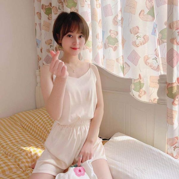 2021 new women's suspender vest fun pajamas summer thin silk simulation can wear home suit, Black;red
2021 new women's suspender vest fun pajamas summer thin silk simulation can wear home suit, Black;red