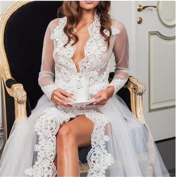 women's swimwear women perspective long dress see through sleeve breathable with lace casual style skin-friendly and comfortable, White;black
women's swimwear women perspective long dress see through sleeve breathable with lace casual style skin-friendly and comfortable, White;black