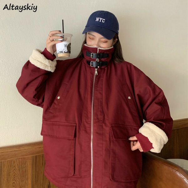 women's down & parkas women winter thick velvet chic womens outwear solid couples bf loose streetwear korean casual daily all-match, Black
women's down & parkas women winter thick velvet chic womens outwear solid couples bf loose streetwear korean casual daily all-match, Black