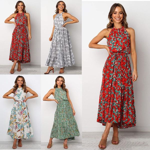 casual dresses bohemian style beach dress round neck floral print maxi robe high waist bandage a-line fashion women clothes, Black;gray
casual dresses bohemian style beach dress round neck floral print maxi robe high waist bandage a-line fashion women clothes, Black;gray