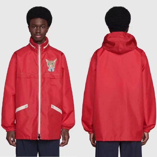 women's trench coats 2021 luxury design high-end fashion cat embroidery sticker coat zipper pocket long sleeve hooded windbreaker, Tan;black
women's trench coats 2021 luxury design high-end fashion cat embroidery sticker coat zipper pocket long sleeve hooded windbreaker, Tan;black