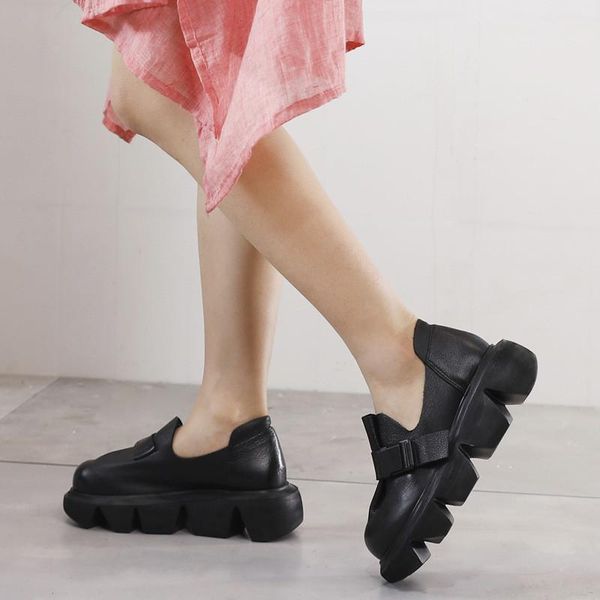 dress shoes genuine leather high heel platform creepers woman handmade slip on wedges sneakers retro buckle design casual women pumps, Black
dress shoes genuine leather high heel platform creepers woman handmade slip on wedges sneakers retro buckle design casual women pumps, Black