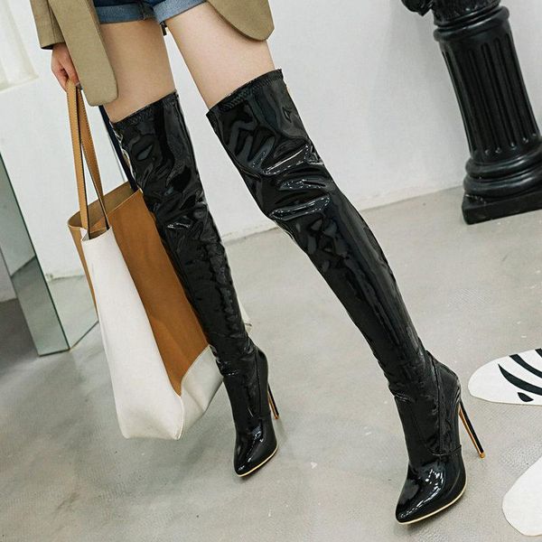 boots stiletto over the knee women fashion patent leather long pointed toe zipper autumn winter shoes woman red white, Black
boots stiletto over the knee women fashion patent leather long pointed toe zipper autumn winter shoes woman red white, Black