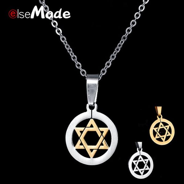 pendant necklaces elsemode star of david judaica necklace jewelry stainless steel/gold color chain charms hexagram men/women, Silver
pendant necklaces elsemode star of david judaica necklace jewelry stainless steel/gold color chain charms hexagram men/women, Silver