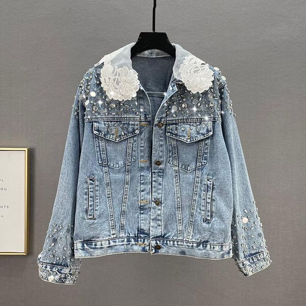 women's jackets harajuku denim jacket for women 2021 spring autumn loose lace stitching lapel jeans coat casual girls jean coats, Black;brown
women's jackets harajuku denim jacket for women 2021 spring autumn loose lace stitching lapel jeans coat casual girls jean coats, Black;brown