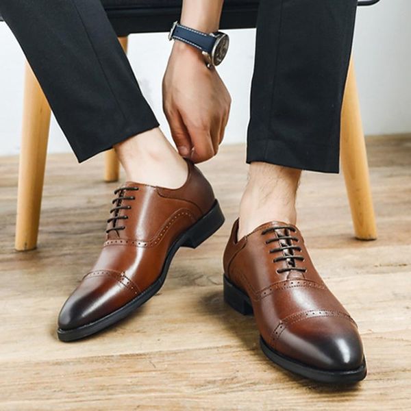 dress shoes vintage designer genuine leather men's business office oxfords pointed toe laces man formal semi brogues fwl249, Black
dress shoes vintage designer genuine leather men's business office oxfords pointed toe laces man formal semi brogues fwl249, Black