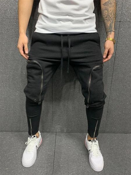 men's pants outdoor sports casual multi-zip pocket jogging trousers hip-hop streetwear harajuku harem sweatpant, Black 
men's pants outdoor sports casual multi-zip pocket jogging trousers hip-hop streetwear harajuku harem sweatpant, Black